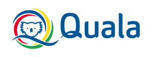 Logo Quala - Azul sobre fondo blanco o azul claro